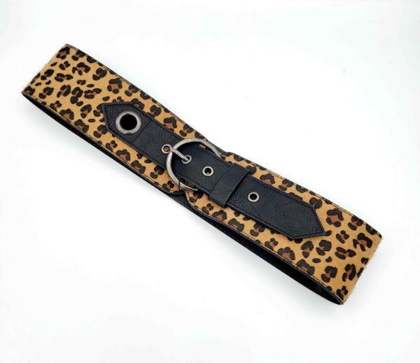 Cinturón Pelo Leopardo Beige
