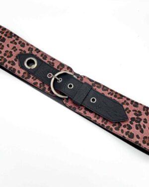 Cinturón Pelo Leopardo Rosa