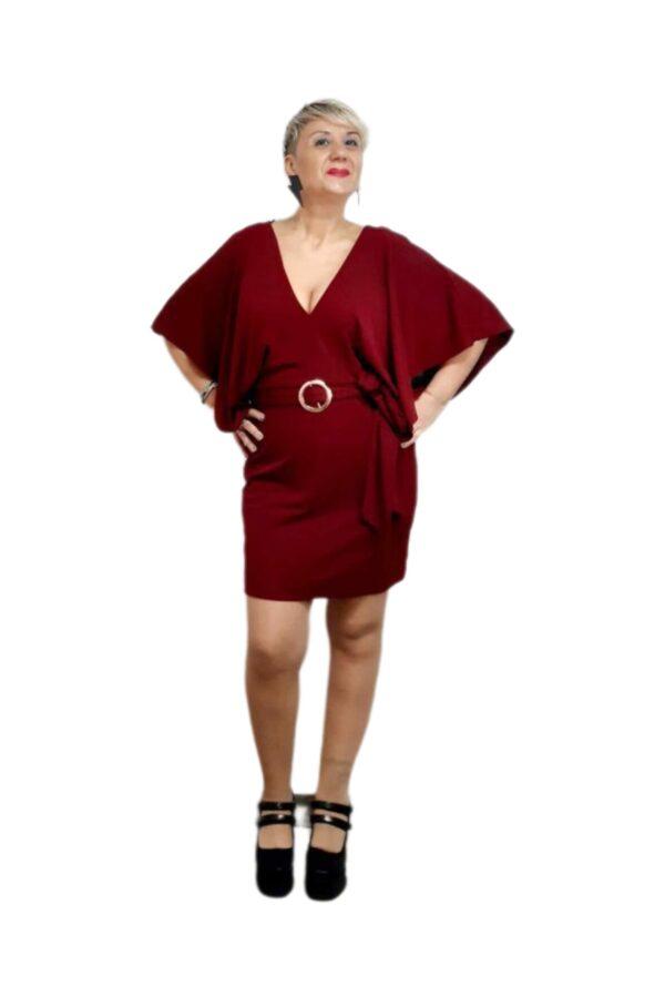 Vestido Geraldine Color Vino the annies shop moda fiesta vestido vino cuello v cómodo original
