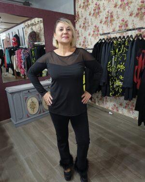 Pantalón Negro Plumas