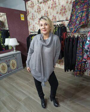 Jersey Gris y Bufanda