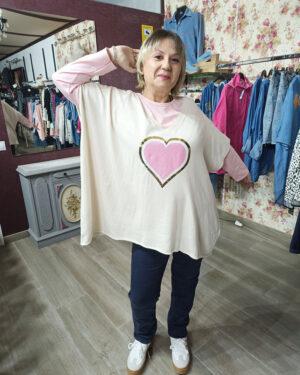 Poncho Beige Corazon
