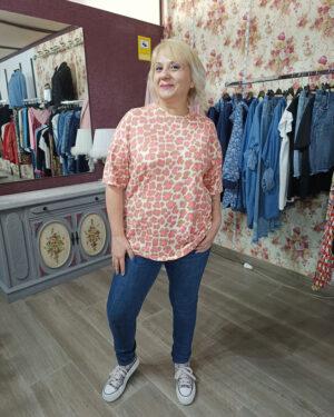 Camiseta Animal Print Fucsia